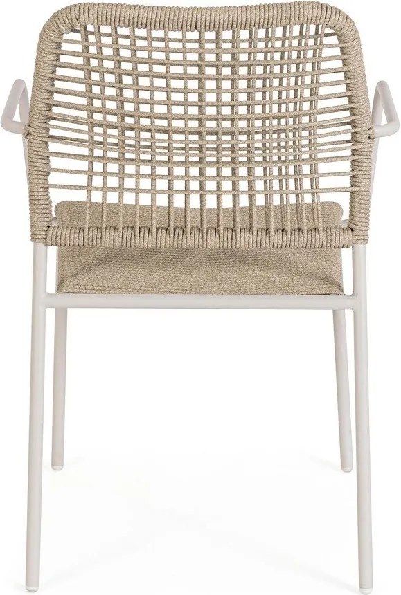 Bézs-natúr színű fém kerti szék Jable – Bizzotto