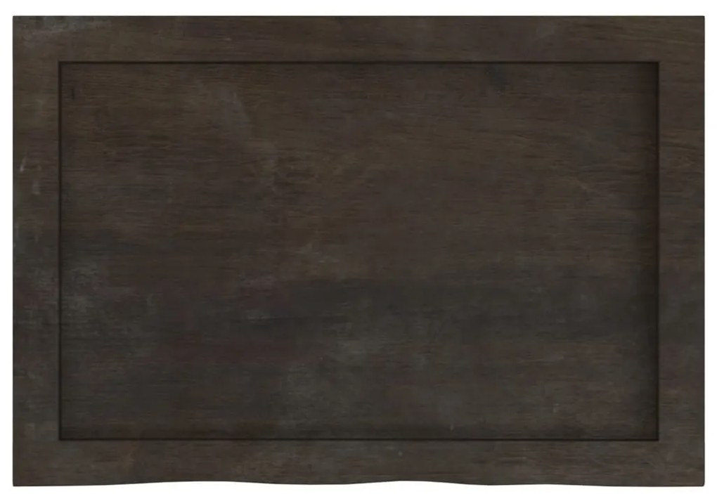 sötétbarna kezelt tömör tölgyfa fali polc 60x40x(2-4) cm
