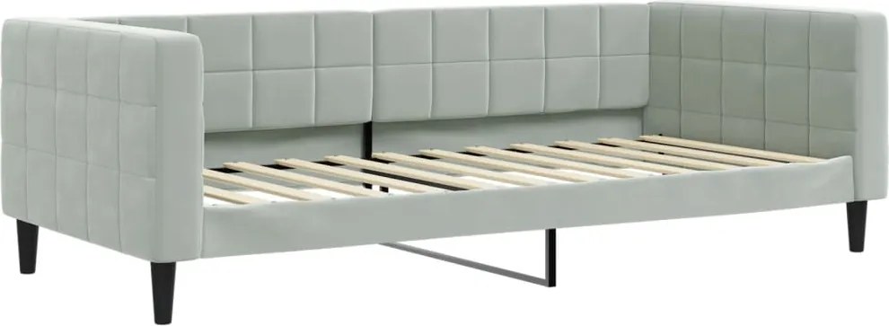 vidaXL világosszürke bársony kanapéágy 90 x 200 cm