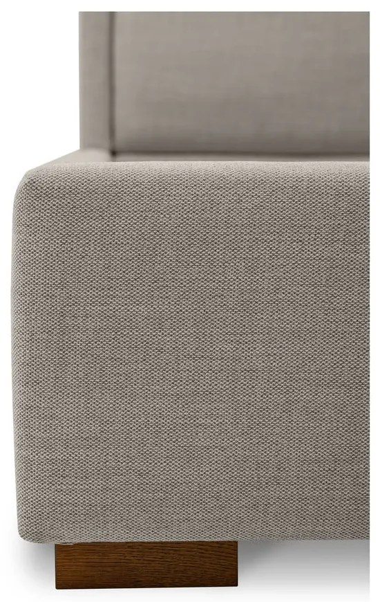 Világosszürke kárpitozott franciaágy ágyráccsal 140x200 cm Dreamer – Scandic