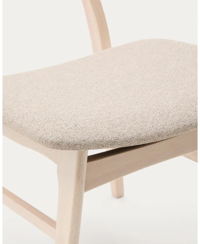 Bézs-natúr színű étkezőszék szett tölgyfa dekorral, 2 db-os Selia – Kave Home