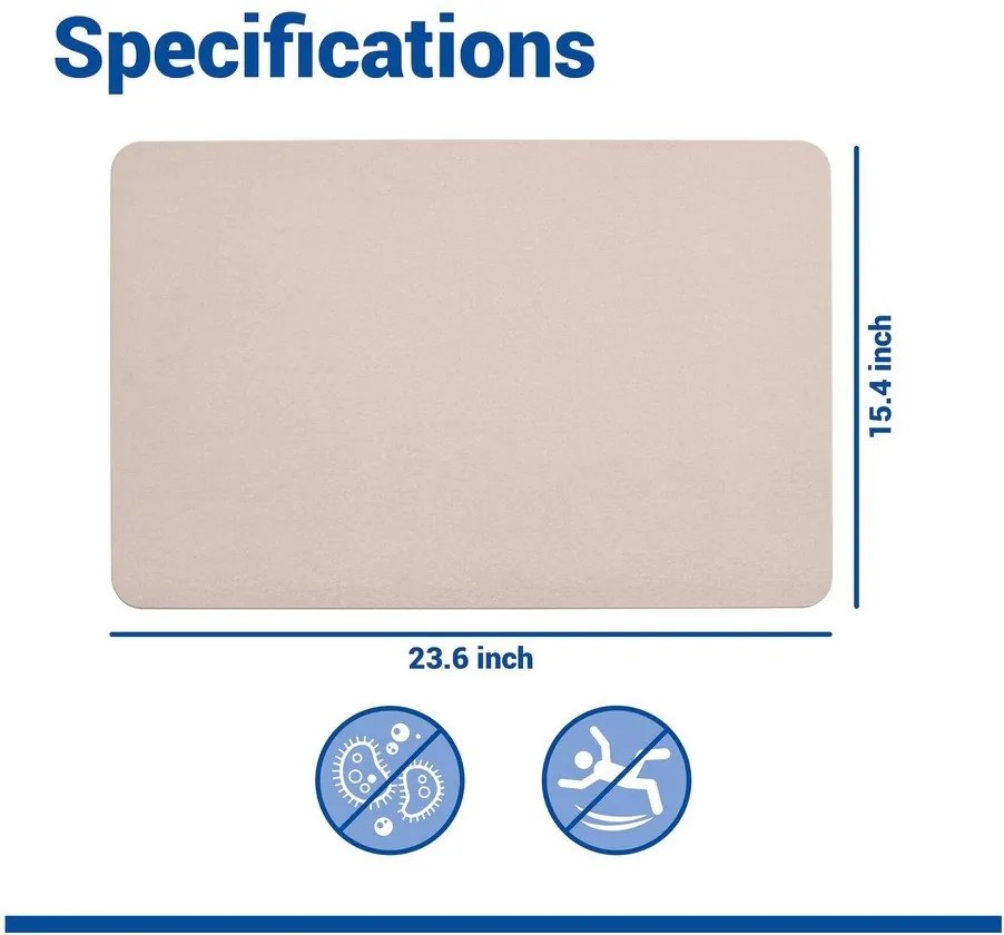 Bézs kovaföld fürdőszobai kilépő 39x60 cm Simi – Wenko