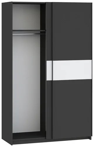 BERNO 120 cm. Gardróbszekrény Antracit/Fehér Színben