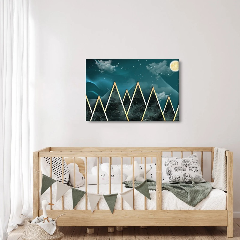 Kép - telihold az arany hegyek felett (90x60 cm)