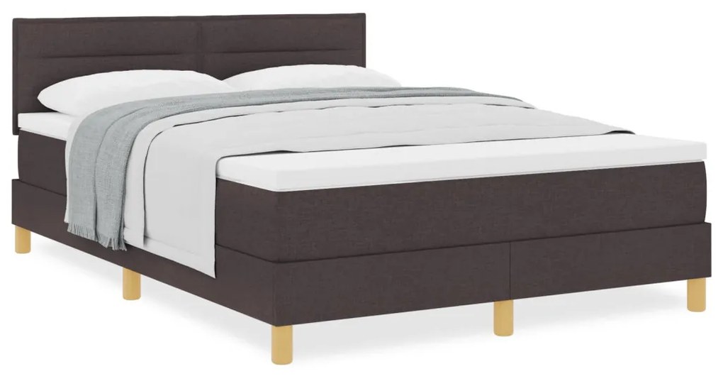 Box Spring Ágy matraccal Sötétbarna 140x200 cm Szövet