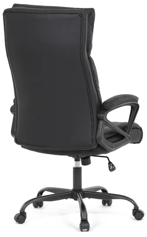 Scaun pivotant de birou confortabil în negru cu tapițerie din piele artificială. KA-Y346