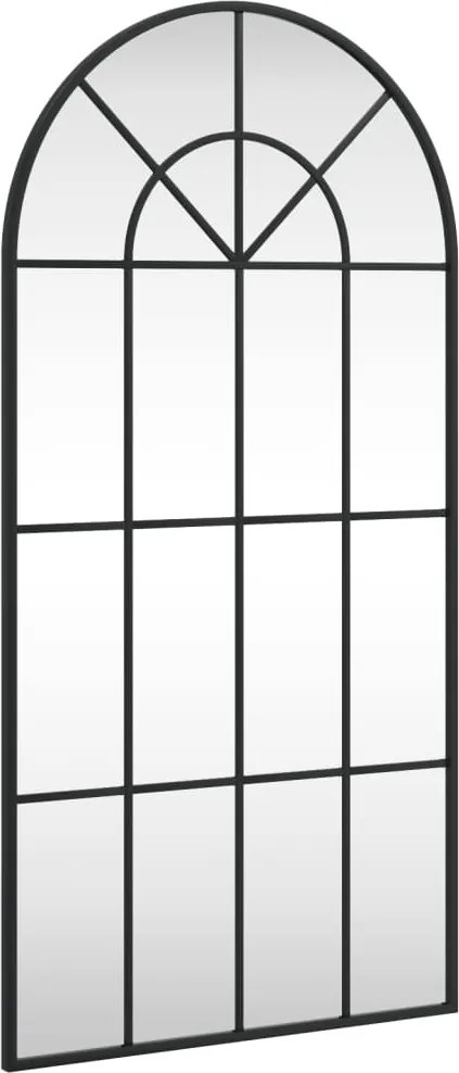 vidaXL fekete ívelt vas fali tükör 50 x 100 cm