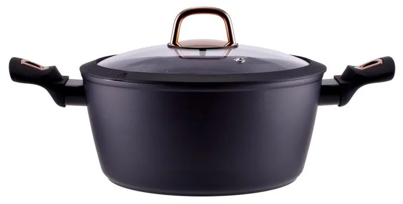 RCK Golden Line tapadásmentes alumínium lábas üvegfedővel 24cm, 4L, indukciós 10434
