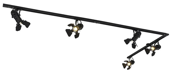 Okos sínrendszer fekete 5-lámpás, WiFi-vel, GU10 - Movie