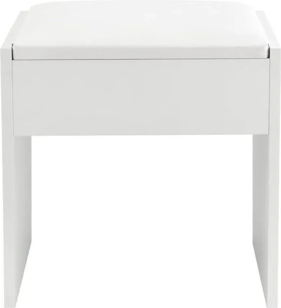 Taburet fésülködőasztalhoz 42 cm kárpitozott fehér