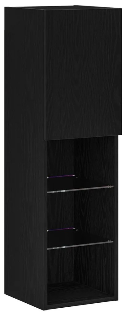 LED TV Szekrény Fekete Tölgy 30,5x30x102 cm Fátmunkálási anyag