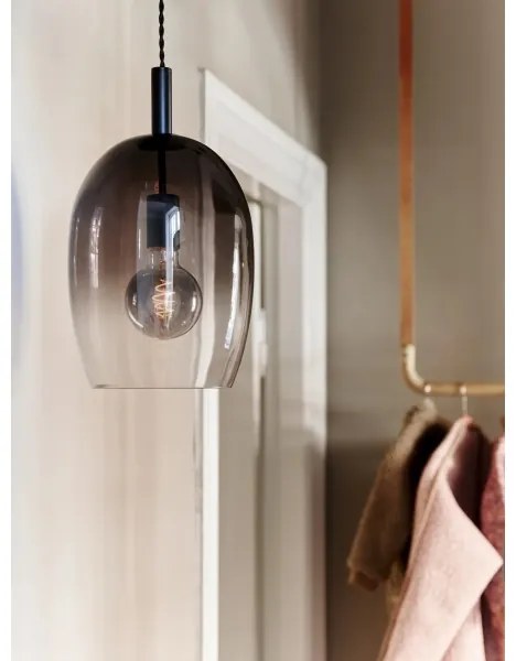 Nordlux - UMA kábeles függőlámpa 1xE27/40W/230V Ø 23 cm fekete/füstszínű