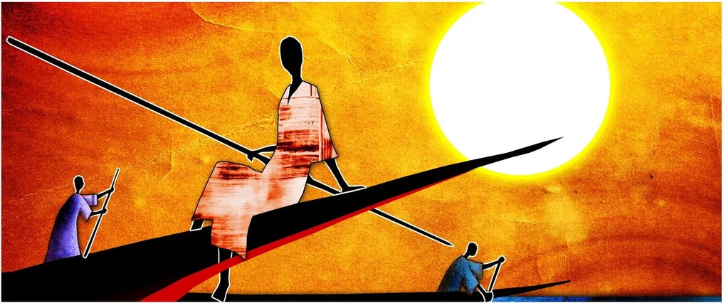 Egy korabeli ősi festmény képe (120x50 cm)