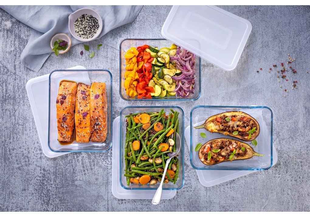 Pyrex 4 db-os üvegedény szett, 1,5 l