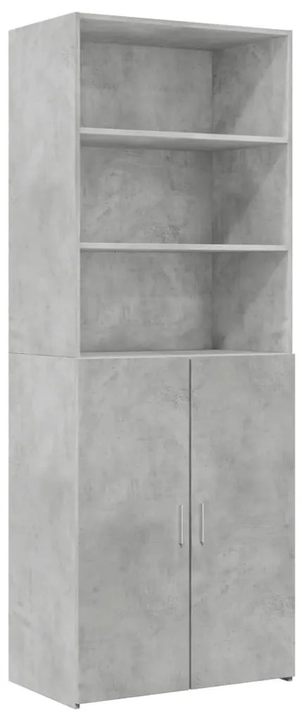 betonszürke szerelt fa tárolószekrény 70 x 42,5 x 225 cm
