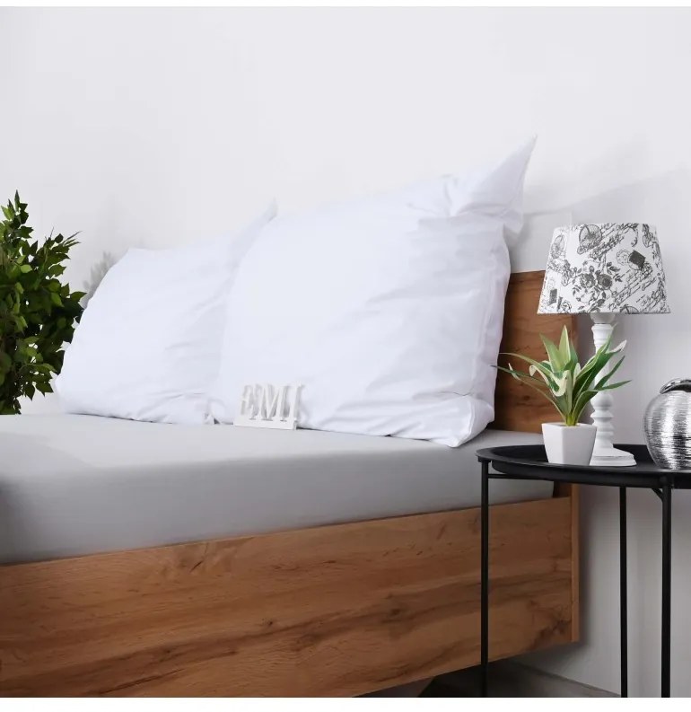 EMI szürke 100% pamutjersey gumis lepedő, Bővített lap 90 (100)x220