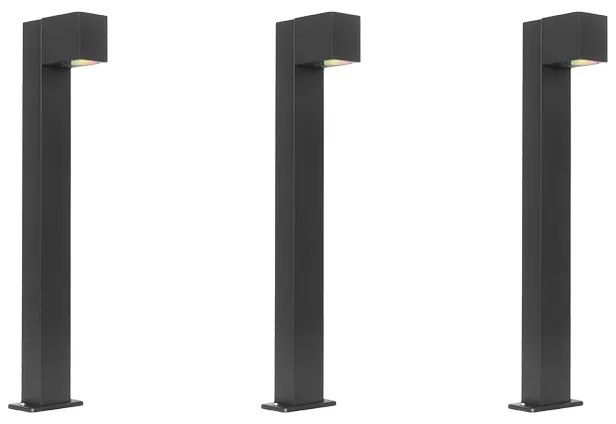 3 darabos intelligens kültéri állólámpa szett fekete 65cm IP44 Zigbee GU10-zel - Baleno