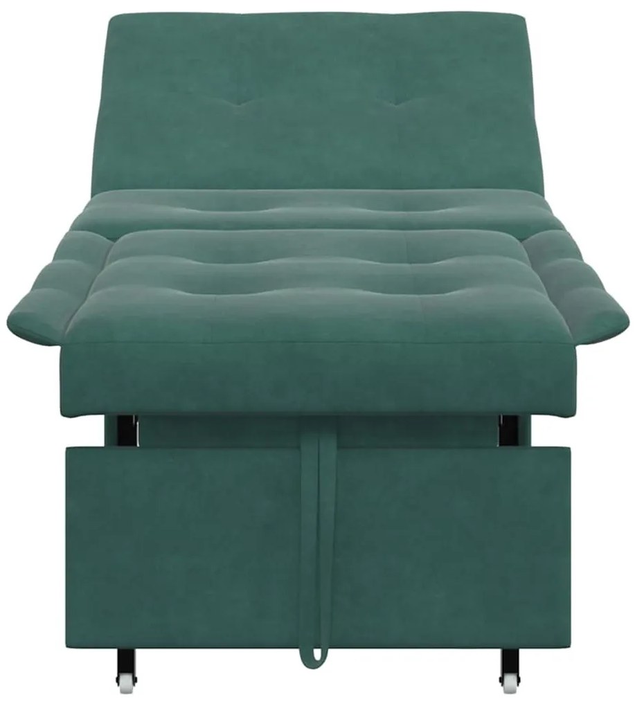 Kanapéágy Sötétzöld 67 x 194 x 38 cm Bársony