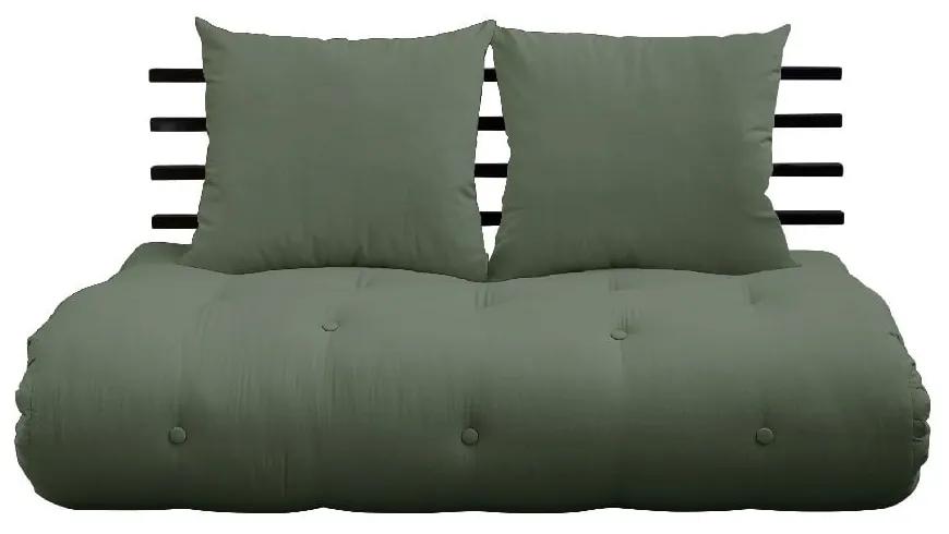 Shin Sano Black/Olive Green zöld kinyitható kanapé - Karup Design