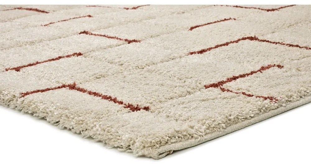 Téglavörös-krémszínű szőnyeg 133x190 cm Brenda – Universal