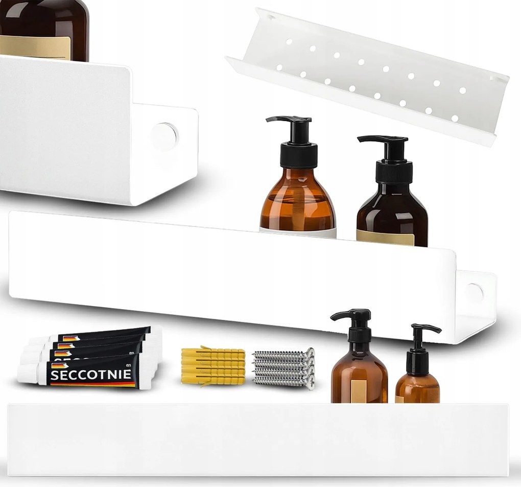 Fürdőszobai Polc Akasztós Loft Fali Zuhany Kád Fém 40cm