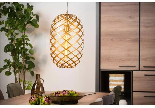 Lucide 21417/32/02 - Csillár zsinóron WOLFRAM 1xE27/60W/230V sárgaréz