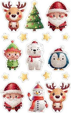 Matrica, 1 ív, 76x120 mm, AVERY ZWECKFORM, Z-Design No.54478, karácsonyi figurák (AY54478)