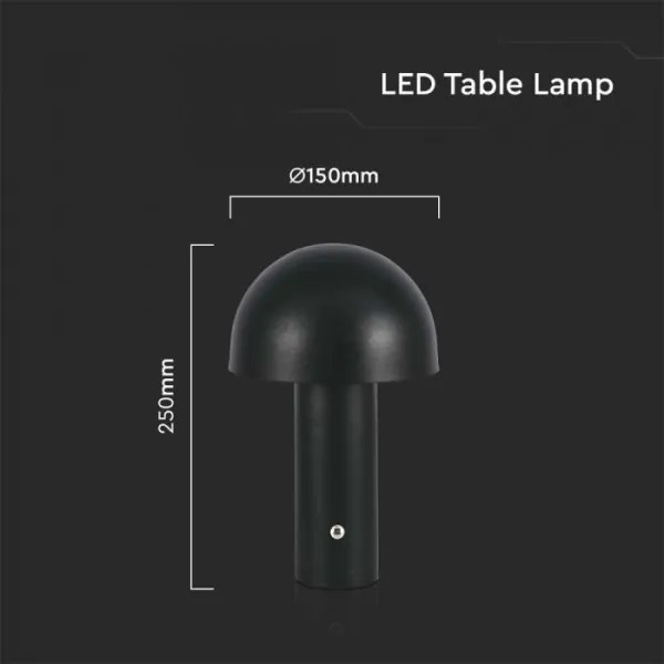 LED Dimmelhető tölthető asztali lámpa LED/1W/5V 3000-6000K 1800 mAh fekete