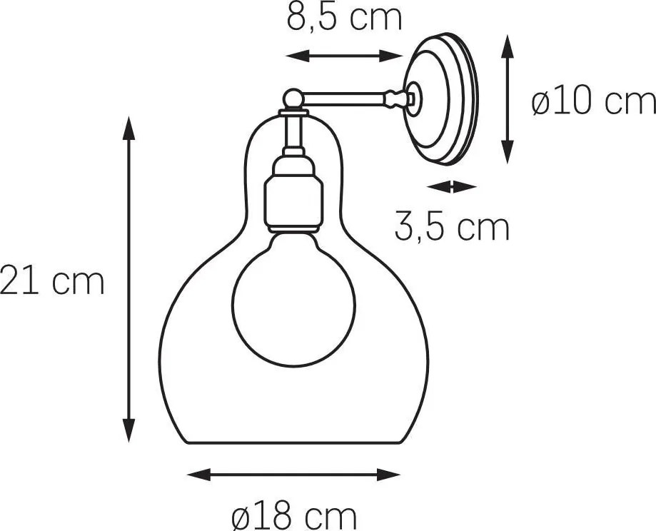 Kaspa LONGIS I 20461109 Fali lámpa 1x25W/E27 IP20