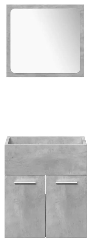 vidaXL 5 részes betonszürke szerelt fa fürdőszobai bútorszett