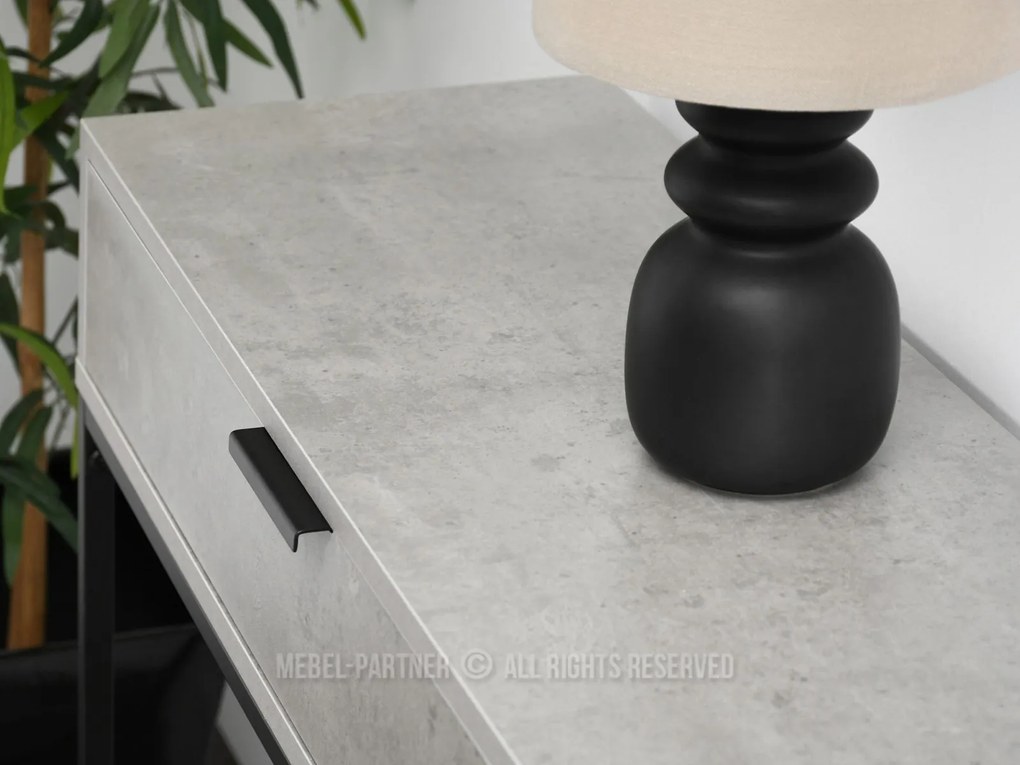 Konzolasztal Norma M (beton + fekete). Akció -19%. 1110820
