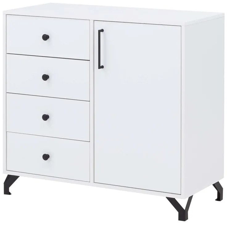 Ozoli komód 90 cm fiókokkal - fehér