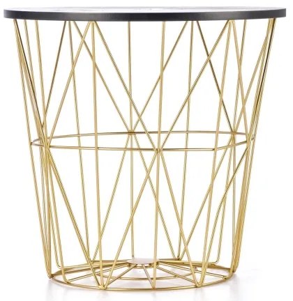 Kávésasztal HARISSA 41x42 cm arany/fekete márvány dekoráció