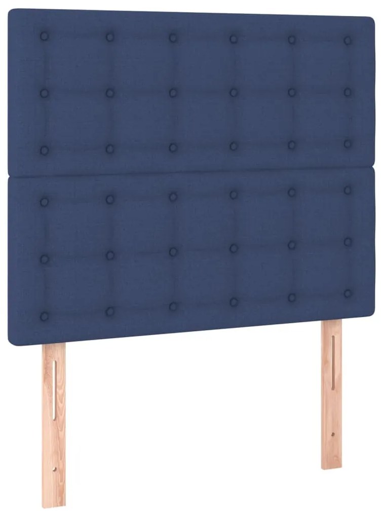 kék szövet LED-es fejtámla 90x5x118/128 cm