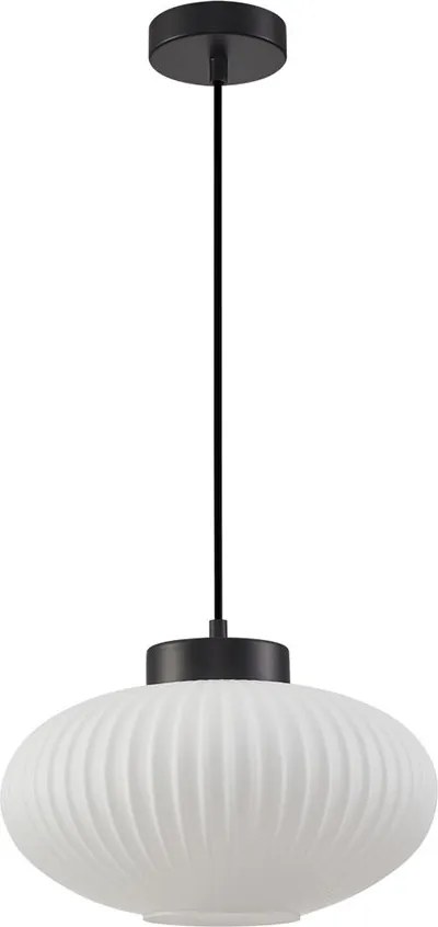 Fekete függőlámpa elegáns üvegbúrával Groste Italux nappaliba