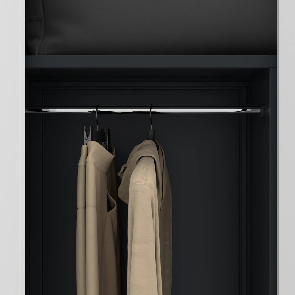 Zárható takarítószekrény DAWID 900 x 1850 x 450 mm, antracit-fehér