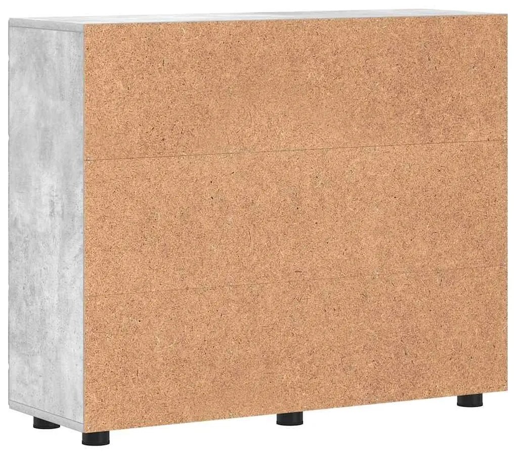 Széf polcokkal ajtóval Beton szürke 55.5 x 29 x 100 cm Faanyag