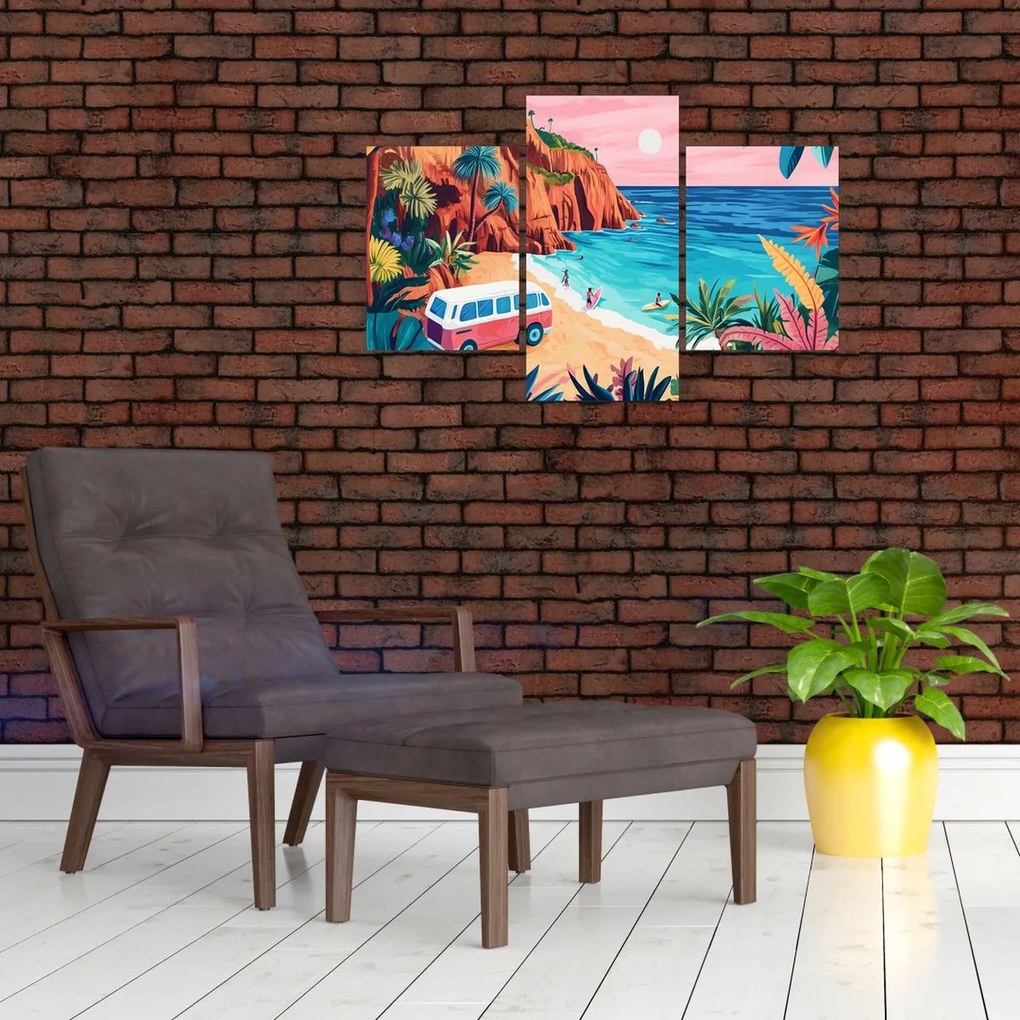 Kép - Lakóautó az óceánnál (90x60 cm)