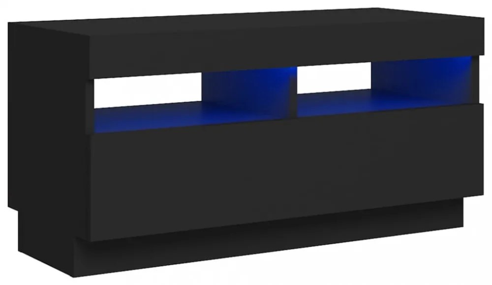 fekete TV-szekrény LED-lámpákkal 80 x 35 x 40 cm