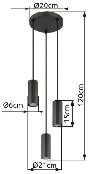 Globo 57918-3H - Csillár zsinóron JAMES 3xGU10/25W/230V