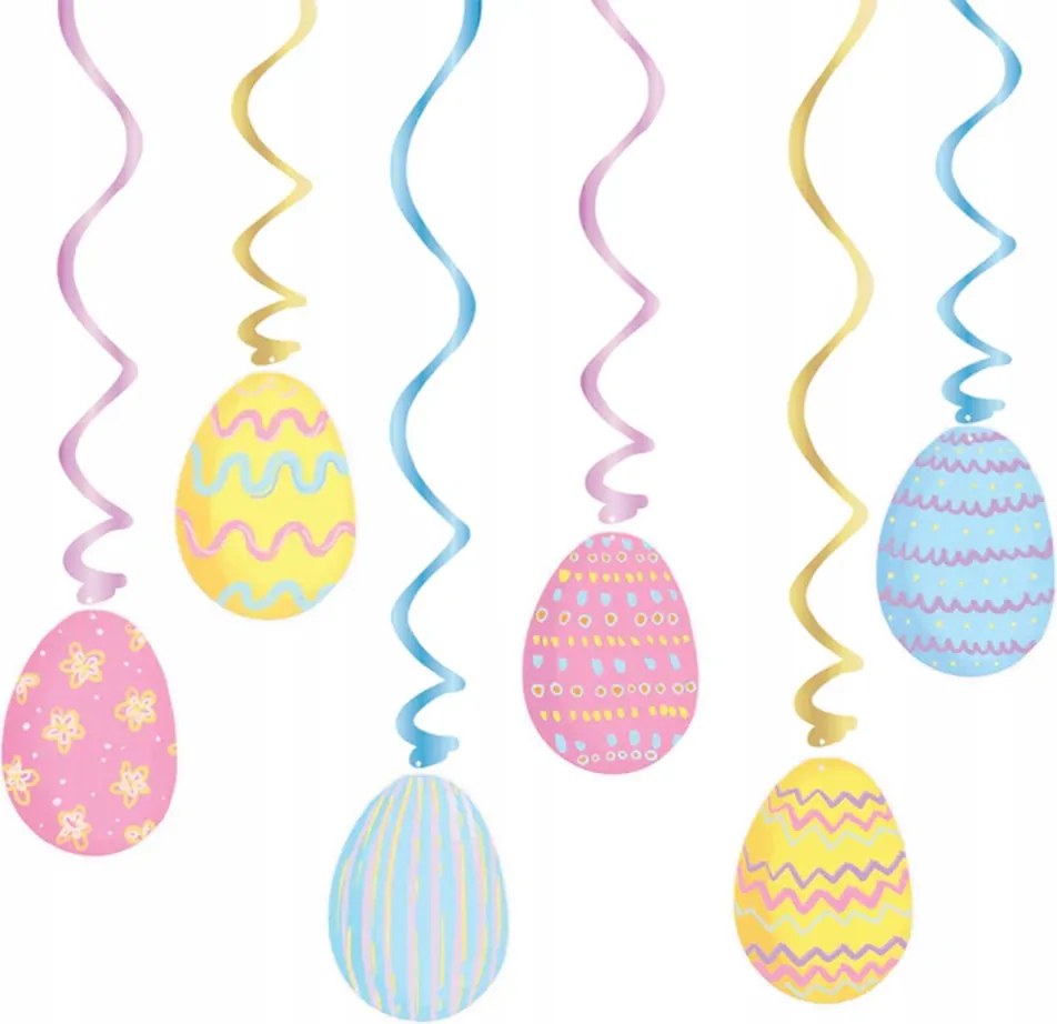 Húsvéti spirálok Tojás Hímtojás dekoráció Húsvétra 6db
