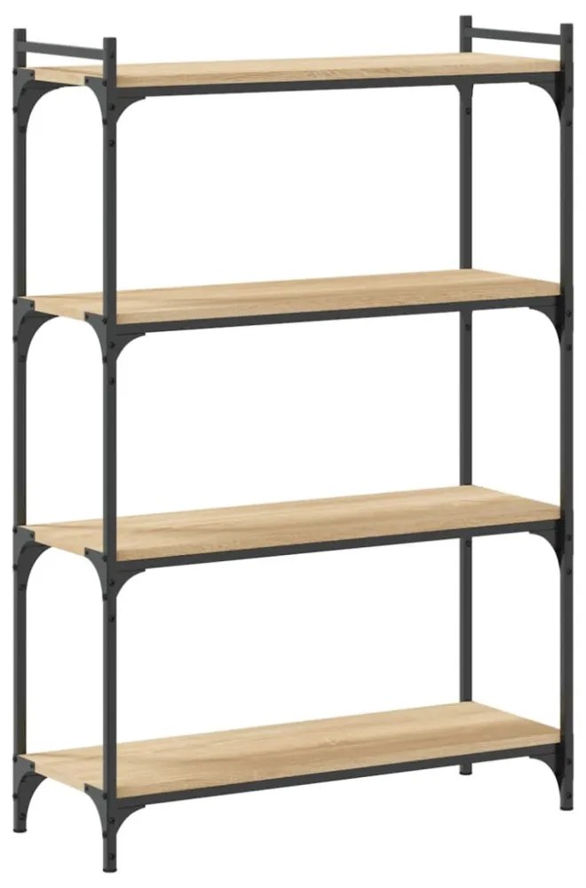 4 szintes sonoma tölgy szerelt fa könyvespolc 80 x 30 x 120 cm