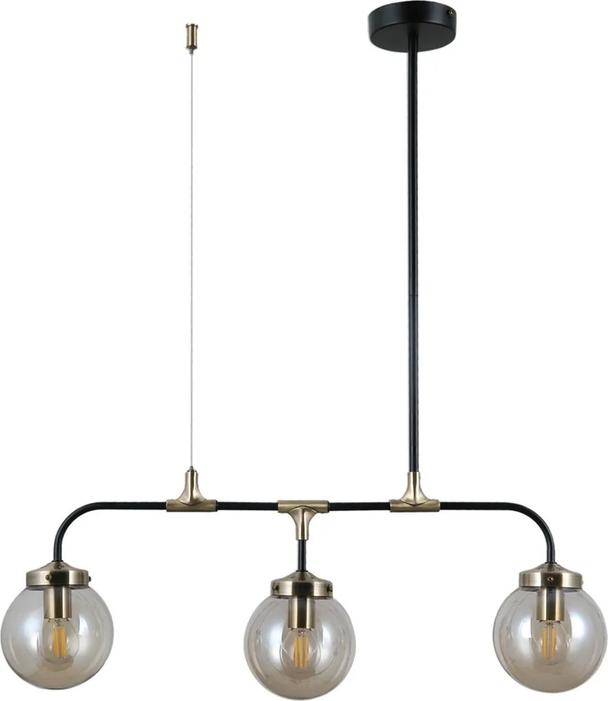 Italux vintage függeszték valpena antik bronz matt fekete itxpnd-48882-3
