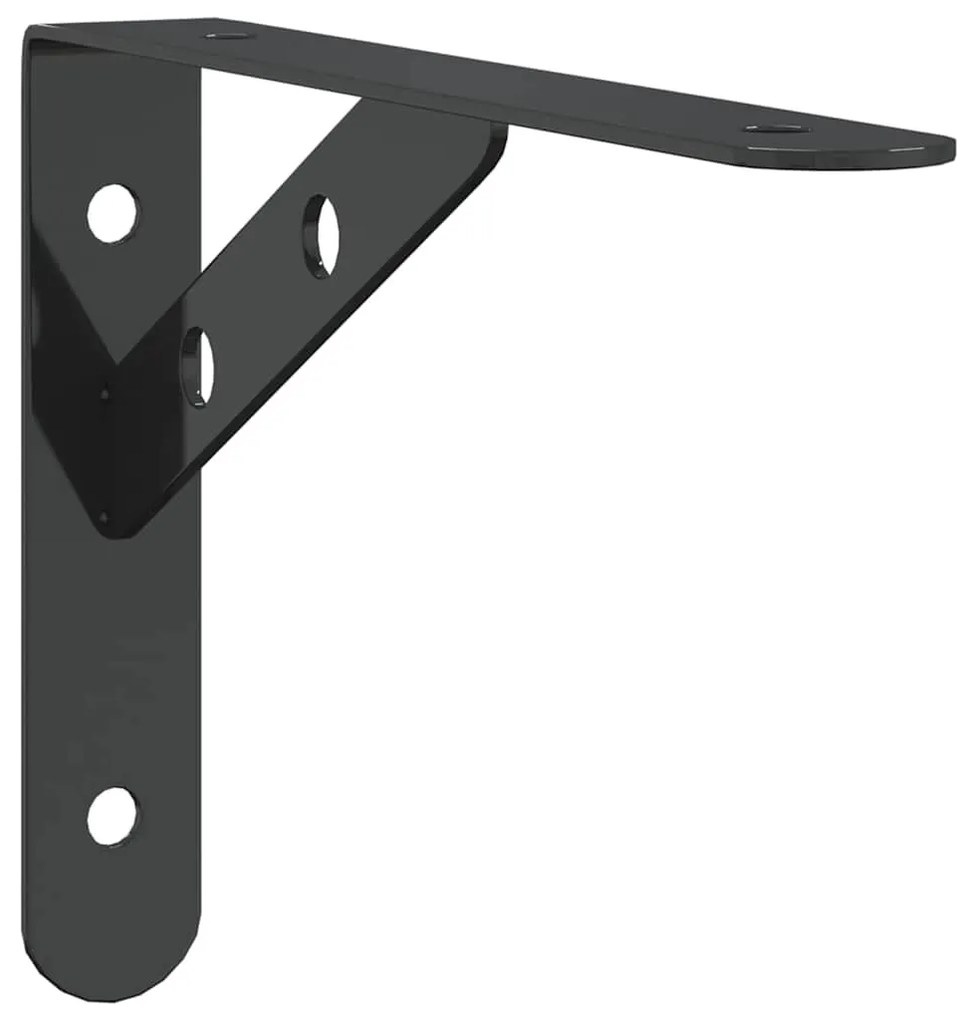 4 db fekete rozsdamentes acél polctartó 20 x 2,5 x 14 cm