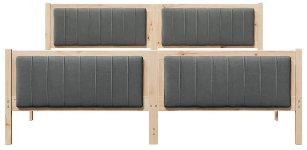 Ágykeret barna és sötétszürke 180 x 200 cm Tömör fenyőfa