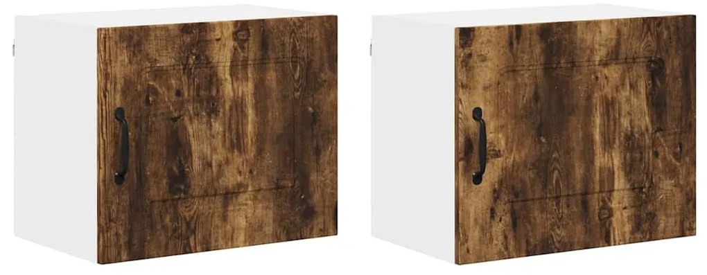 Fali konyhaszekrény 2 pcs Füstölt tölgy 50 x 31 x 40 cm Faanyag