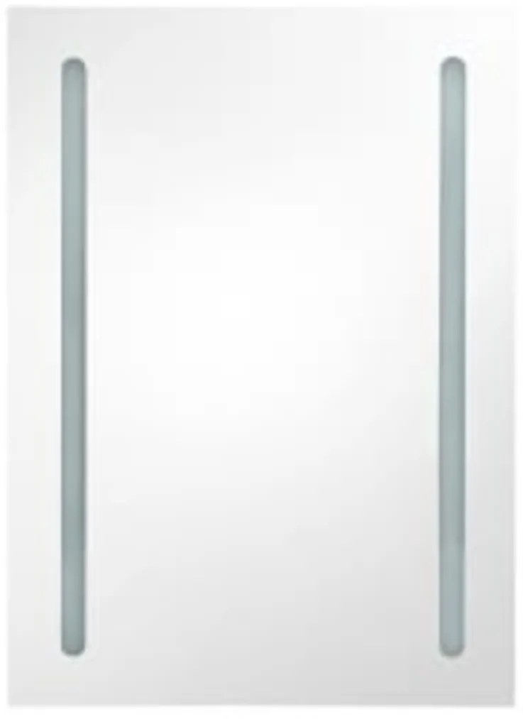 fényes szürke LED-es tükrös fürdőszobaszekrény 50 x 13 x 70 cm