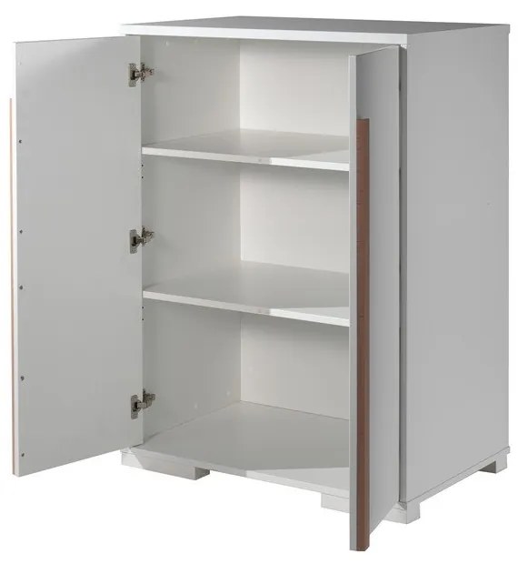 London fehér gyerek ruhásszekrény magasított ágy alá - Vipack