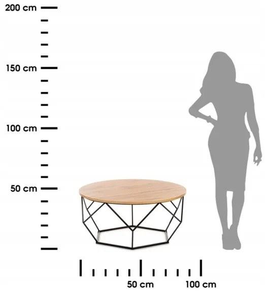 Kávésasztal DIAMOND 40x90 cm fekete/barna