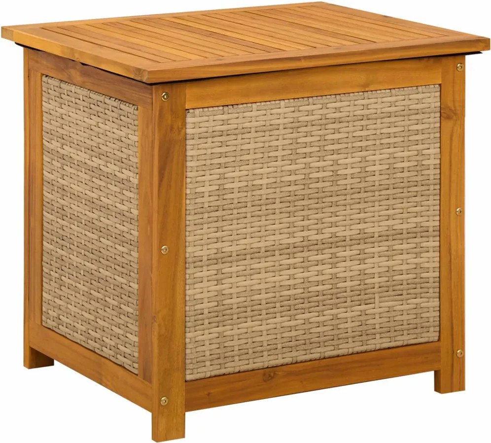 vidaXL Kerti Tároló Doboz 185 L Tömör Akácfa 60 x 50 x 56 cm Bézs
